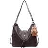 Aulenge Zaino 2-in-1 Donna Borsa a Mano Regolabile Elegante Borsa a Tracolla per Viaggio Quotidiano Zaino-Borsa a Mano con Cerniera Leggero Pratico Marrone