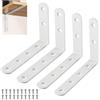 LuminaryLair 4 Pezzi Pesanti Staffa Angolare in Acciaio Inox,Shelf Brackets,Stabile e Durevole,Staffe a L per Mensole Pesanti Bianche,Moderno Semplice,per Staffe a Parete,Mensole,Scaffali Angolari,Mobili in Legno