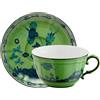 GINORI 1735 TAZZA TE CON PIATTINO, ORIENTE ITALIANO VERDE MALACHITE