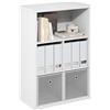 Furinno CUBICLE libreria, a 5 cubi libreria, cubi contenimento organizer libreria con Closed Back, 38.9 x 75.9 x 110.0 cm, per soggiorno, camera da letto, ufficio domestico, Bianco