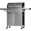 GTR Barbecue a gas in acciaio inox con pietra lavica 4 fuochi e piastra in ghisa Ke Grill