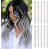 ARWIG 10 extension per capello lunghi e lisci, 55,8 cm, accessori per capello per ragazze, extension con clip (grigio)