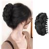 XFSRG Coda Finta Capelli Chignon Capelli Finti Chignon Facile Posticci Copricapo Ciambella Intrecciata Capelli Accessori Scrunchies（Nero）
