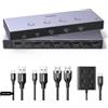 UGREEN Switch KVM HDMI 2.1 4 in 1 out 8K@60Hz USB 3.0, Switch USB 3.0 a 4 Porte per la Condivisione di 2 PC, 1 Monitor, Tastiera, Mouse, Stampante e Disco Rigido