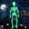 Leonshco Decorazione di Halloween Horror Scheletro Fluorescente Ornamento, Scheletro di Festa Decorazione Horror Luminosa, Scheletro di Halloween a Grandezza Naturale Giunti Mobili a 360° (32cm)