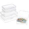 BENECREAT 12 Pack 3 Formatimisti Scatola Portaoggetti Rettangolare in Plastica Trasparente con Coperchi Ribaltabili per Piccoli Oggetti e Organizzazione di Progetti di Artigianato