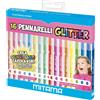 Pennarelli glitter triangolari, confezioni 16 pz (8 pastel + 8 brillanti)