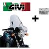 GIVI Parabrezza universale a 4 punti di fissaggio, fumé 50 x 61,5 cm COMPLETO GIVI