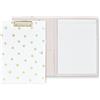 Kate Spade New York Cartellina portadocumenti professionale formato A4 con clip a basso profilo, include blocco note a righe, passante per penna e tasca, puntini dorati con scritta