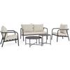 BIZZOTTO Set per Esterno con Cuscini Bizzotto Ostuni 5PZ Antracite - 0805787