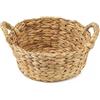 ECHTWERK Cestino portaoggetti in giacinto d'acqua, rotondo, 30 x 24 x 16 cm, colori naturali, cestino in vimini con manici per bagno, ufficio e soggiorno