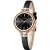 CIVO Orologio Donna Sottile Cinturino Pelle Minimalisti Impermeabile Abito Classico Elegante Analogici Casual Ragazze da Donna Nero