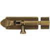 Bilyglewarwof Chiavistello per porta scorrevole in bronzo lucidato a olio, resistente, grande chiavistello scorrevole, in ottone anticato (12,7 cm)