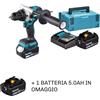 Makita DHP492RT3J TRAPANO AVVITATORE con PERCUSSIONE 18V-Fornito con 3 batterie 18V 5,0Ah e caricabat e valigetta