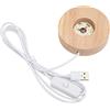 Joyzan Rotond Base Luminosa in Legno, Basi Luminose a LED Base Colorata da Scrivania Visualizzazione Supporto Espositiva Lampada Decorativa Alimentata Tramite USB per Gioielli Vetro Acrilico Cristallo