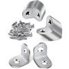 JatilEr 20 staffe angolari, 20 × 20 mm, staffe angolari a 90 gradi a L, in acciaio inox, con 40 viti, staffa a forma di L, staffe piccole per fissaggio di mobili in legno