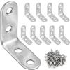 JatilEr 10 staffe angolari angolari, 40 × 40 mm, a destra, 90 gradi, a forma di L, in acciaio inox, con 40 viti per il fissaggio di mobili in legno