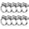 JatilEr Fascette stringitubo da 8 a 16 mm, 10 pezzi, fascette stringitubo regolabili in acciaio inox 304, set di fascette stringitubo per auto, industria, collegamento e fissaggio di tubazioni