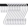 JatilEr 12 ganci a S bianchi, 8 cm, piccoli ganci da cucina in metallo da appendere, portata fino a 5 kg, a forma di S, per appendiabiti, cucina, camera da letto, bagno, ufficio