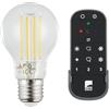 EGLO connect.z Smart Home-Set, 2x lampadine Led E27, A60, con telecomando, ZigBee, app e controllo vocale, dimmerabile, design vintage, 806 lumen e 6 W ciascuna, chiare in bianco neutro