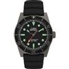 Timex Orologio da uomo DEEP WATER REEF Cassa in gomma sintetica da uomo in acciaio Movimento al quarzo grigio Quadrante nero Cinturino in gomma nera con fibbia Fibbia normale 5 ATM