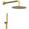 Damast - Kit doccia Oro Steel tondo con soffione Ø25cm + braccio e doccino - 18864
