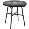 Outsunny Tavolino da Giardino in Stile Boho in Rattan PE, Superficie in Vetro Temperato, 50x50x50 cm, Nero | Aosom Italy