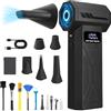 Ykall Aria Compressa Elettrico con LED,4 Velocità 110000 RPM Soffiatore Aria Compressa, Mini Soffiatore a Batteria 4000 mAh, Compressed Air Duster Portatile per la Pulizia del PC, Divano, Tastiera, Auto
