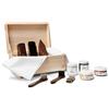 Lettro Kit Box Completo per Cura delle Scarpe in Pelle, Set di Spazzole in Crine di Cavallo e Kit per Pulizia di Scarpe e Stivali con Confezione Regalo