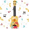 Yoihuqi 41CM Chitarra Giocattolo, Plastica Ukulele per Bambini, Mini Chitarra Bambini, Musica Giocattoli Educativi, Chitarra con 3 Corde Regolabili, per Principiante (Giallo)