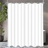 Lerores Tenda da doccia, 240 x 200 cm, bianco puro, orlo zavorrato, tessuto antimuffa, idrorepellente, tessuto in poliestere lavabile per tende da bagno per bagno, vasca da bagno con 14 anelli per