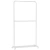 SONGMICS UHSR027W01 - Appendiabiti a doppia asta da 91 cm, con ripiano in rete densa, capacità di carico di 20 kg, 2 freni, telaio in acciaio, colore: bianco