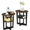 FURINNO Jaya Oval Tavolino da caffè, Holz, Columbia Noce/Nero, 2-Pack