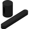 Sonos Pack Beam (gen 2) + Sub Mini nero - Soundbar, Dolby Atmos, Dolby TrueHD, Dolby Digital Plus, AirPlay 2, Wi-Fi, Subwoofer incluso, Amazon Alexa