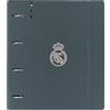 Safta Real Madrid 3ª attrezzatura 24/25 - Carpeblock con 4 anelli da 35 mm, con ricambio, con 100 fogli A4, ideale per bambini di diverse età, confortevole e versatile, qualità e resistenza, 27 x 4 x