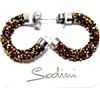 Sodini ORECCHINO A CERCHIO PICCOLO APERTO CON CRISTALLI ROSSI E BRONZO ART. 750600DS