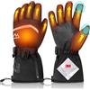Loowoko Guanti Riscaldati con batteria 7.4v 3000mah × 2,3 livelli di riscaldamento, impermeabili,touch screen,Guanti Riscaldabili usb per lavoro all'aperto,moto,bicicletta,sci