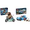 LEGO Harry Potter Moto di Hagrid e Harry + Auto Ford Anglia Volante Regalo di Compleanno per Fan del Mondo Magico 76443 + 76424