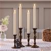 Lights4fun TruGlow® Set di 4 Candele Affusolate LED Ricaricabili Senza Fiamma a LED Bianco Caldo a Pile in Vera Cera con Timer e Telecomando Decorazione per Interni