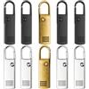 Your Day Mate Tirazip per riparazione, 10 pezzi, in metallo, 4 x nero, 4 x argento, 2 x bronzo, tirazip di ricambio, tirazip per cappotto, valigia, borsa, linguette tirazip