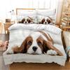 Hoimlm Set di biancheria da letto per bambini, 200 x 200 cm, motivo cane in microfibra, copripiumino e federa, morbido, resistente e traspirante