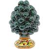 Sicilia Bedda - Pigna Siciliana in Ceramica di Caltagirone - Piede Decorato - 100% Artigianato Siciliano (Altezza 12 Centimetri, Verde Scuro)