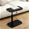 YushengTai Tavolino Girevole a 360°, Divano Sollevabile e Pieghevole, Altezza Regolabile 45 - 80 cm, Comodino, Tavolino da Salotto, Tavolino da Salotto Piccolo (Nero + Ripiano)