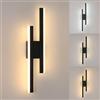 Goeco Applique da Parete Interno Moderno Nero, 13W 1462LM Lampada da Parete LED a 3 Colori di Luce, Lampada a Muro in Acrilico per Camera da Letto Soggiorno Corridoio Scale