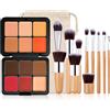 FantasyDay 12 Colori Coprenza Elevata a Lunga Tenuta Correttore Crema Concealer Palette Fard Blush Contouring Viso Correttori Makeup Gift Set per Hide Occhiaie e Imperfezioni con 11 Pennelli Trucco