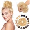 SEGO Pro Chignon Finto per Capelli Veri Umani #613 Biondo Chiarissimo Elastici Chignon Finti Ondulato Capelli Naturale Coda di Cavallo Spessi Updo per Donne Ragazze (23g)
