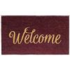 BANZAII TEXTILE INNOVATOR ONLINE Banzaii Zerbino in Cocco da Esterno o Interno con Retro Antiscivolo e Brillantini Glitter Applicati 40x70 cm - Welcome Bordeaux