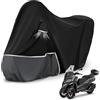 Kistrba Telo Copri da Esterno per Piaggio mp3 400/500 (con bagagliaio), Telo Copertura Coprimoto Copri Moto mp3 400 500 420D Tessuto Oxford Impermeabile Resistente All'inverno, Nero e grigio scuro