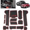 BSTW Compatibile con VW T-ROC 2018-2025 Tappetini Antiscivolo per VW T ROC Life Style R-Line Tappetini in Gomma per Console Centrale, Porta Bicchieri, Scanalatura Porta (Rosso)
