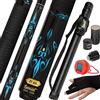 IgnatGames Stecca da Biliardo a 2 Pezzi Professionale in Acero Canadese - 147,3 cm + Strumento 3 in 1 per la Punta del Bastone da Biliardo + Custodia Rigida con Cinghia + Guanto da Biliardo a 3 Dita